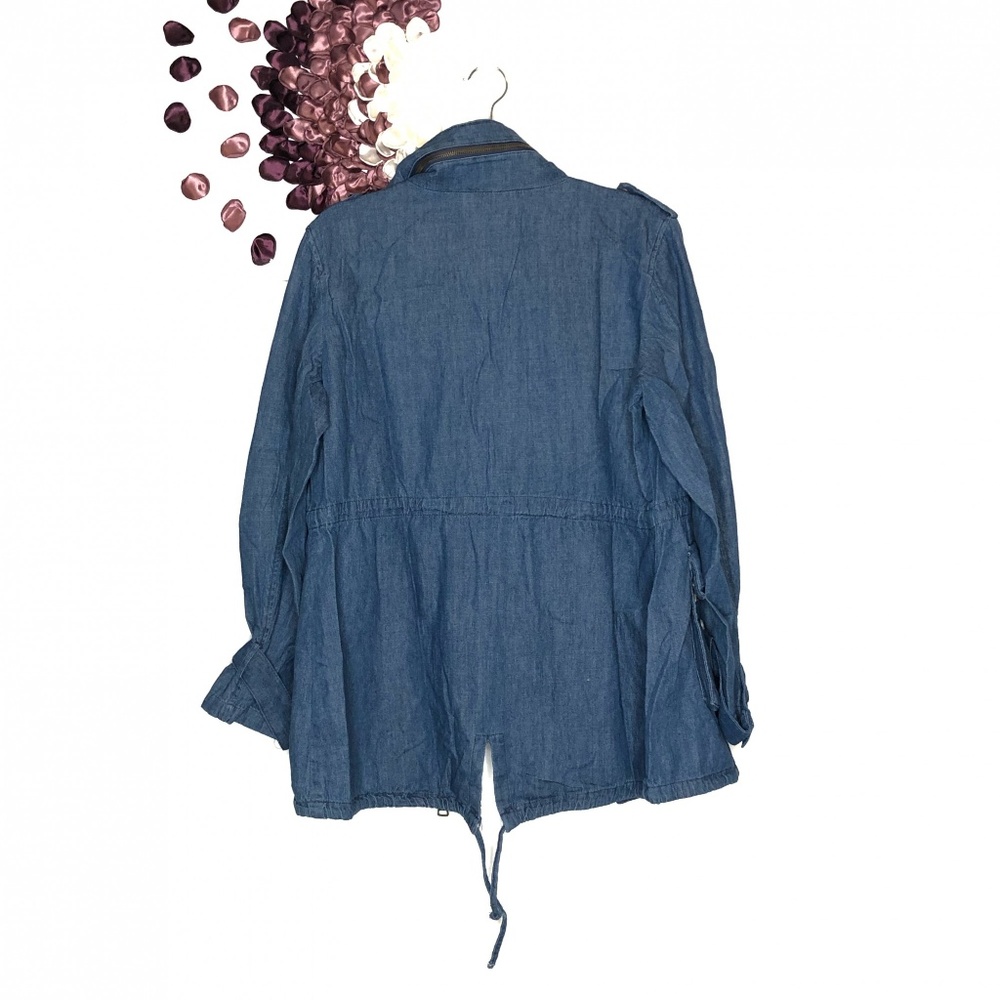 Madden Girl Utilitarian Blue Multi Pocketed Anorak - Picture 4 of 6